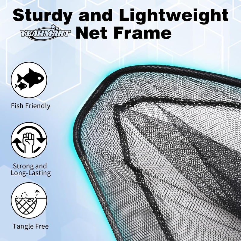 Yeahmart Fishing Net Minnow Nets with Aluminum Collapsible Telescopic Fishing Pole Handle and Nylon Mesh, Small Fishing Landing Net for Saltwater Freshwater, Kids, Men, Women, Extends to 21-75 inch - Image 3
